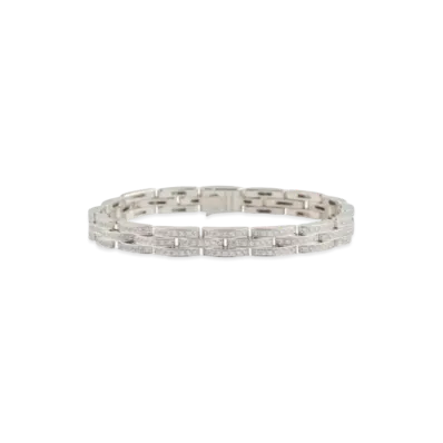 Cartier Maillon Panthere Thin Bracelet, 3 Diamond-Paved Rows