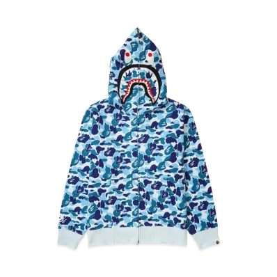 A BATHING APE ABC Camo Shark Full Zip Hoodie "Blue"