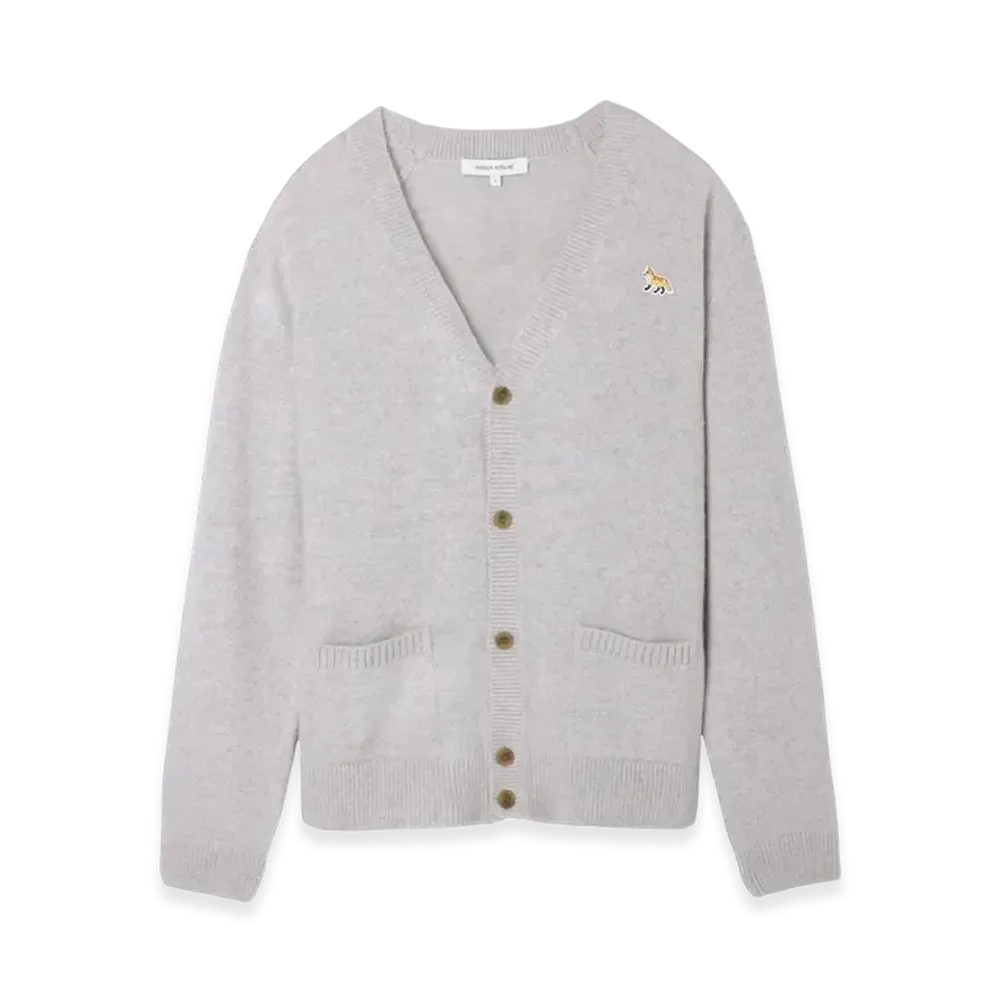 Maison Kitsune Baby Fox Patch Regular Cardigan "Light Grey"