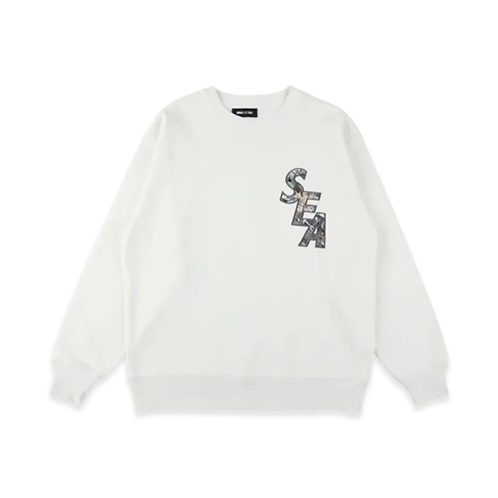 WIND AND SEA Camo Sea Crewneck Sweatshirt "White"