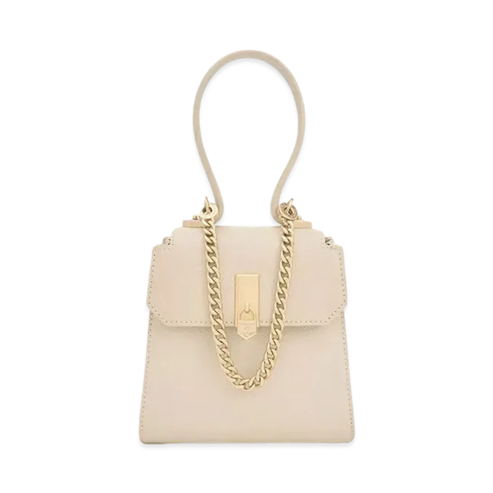 CHARLES & KEITH Rocket Chain Link Trapeze Bag "Beige"