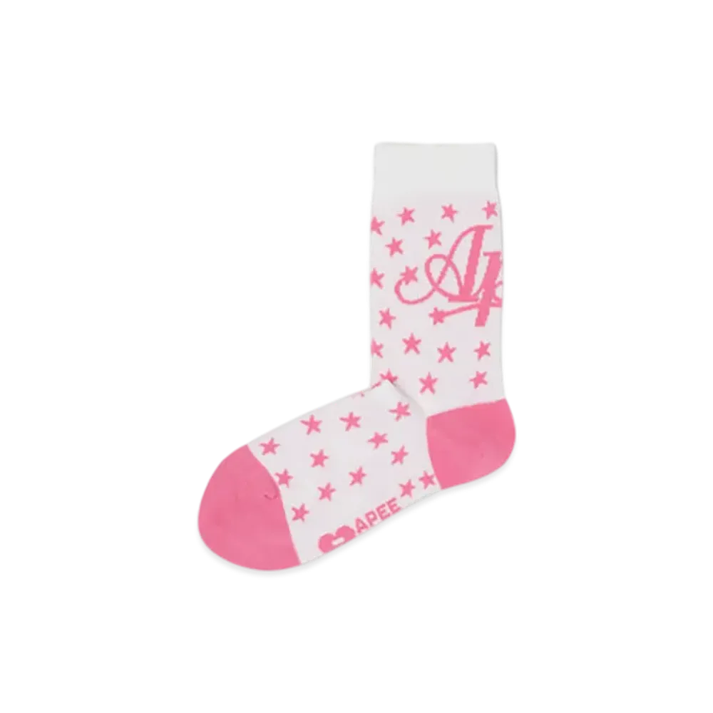A BATHING APE APEE Jacquard Graphic Socks #4 "White"