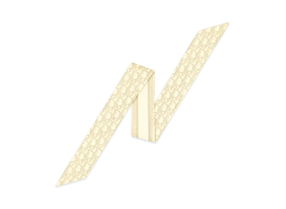 Dior Oblique Mitzah Scarf Silk Twill and Metallic Thread ""