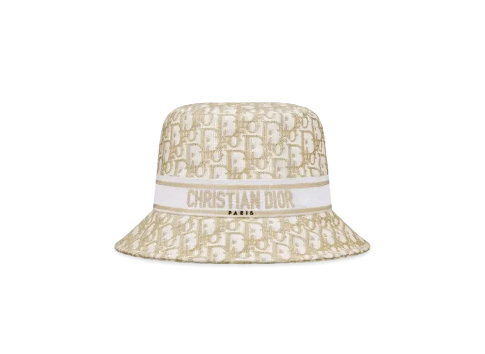 Dior D-Bobby Dior Oblique Small Brim Bucket Hat "White/Gold"