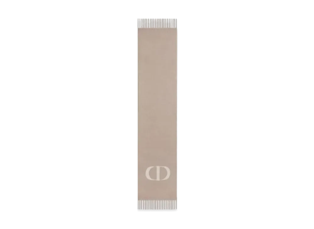 Dior CD Signature Scarf Cashmere and Wool "Beige"
