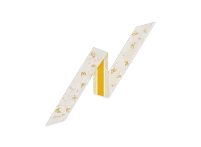 Dior Butterfly Zodiac Mitzah Scarf Silk Twill "Ivory/Gold"