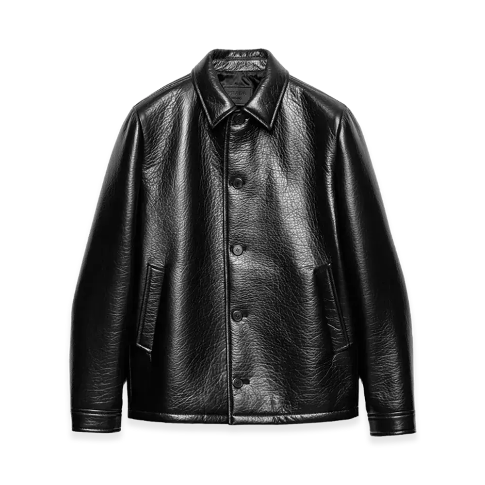 PRADA Nappa Leather Caban Jacket "Black"