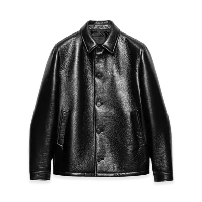 PRADA Nappa Leather Caban Jacket "Black"
