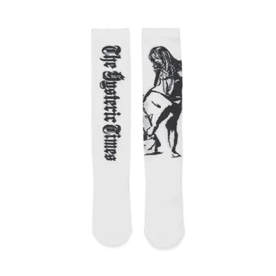 HYSTERIC GLAMOUR Hysteric Times Sheer High Socks "White"
