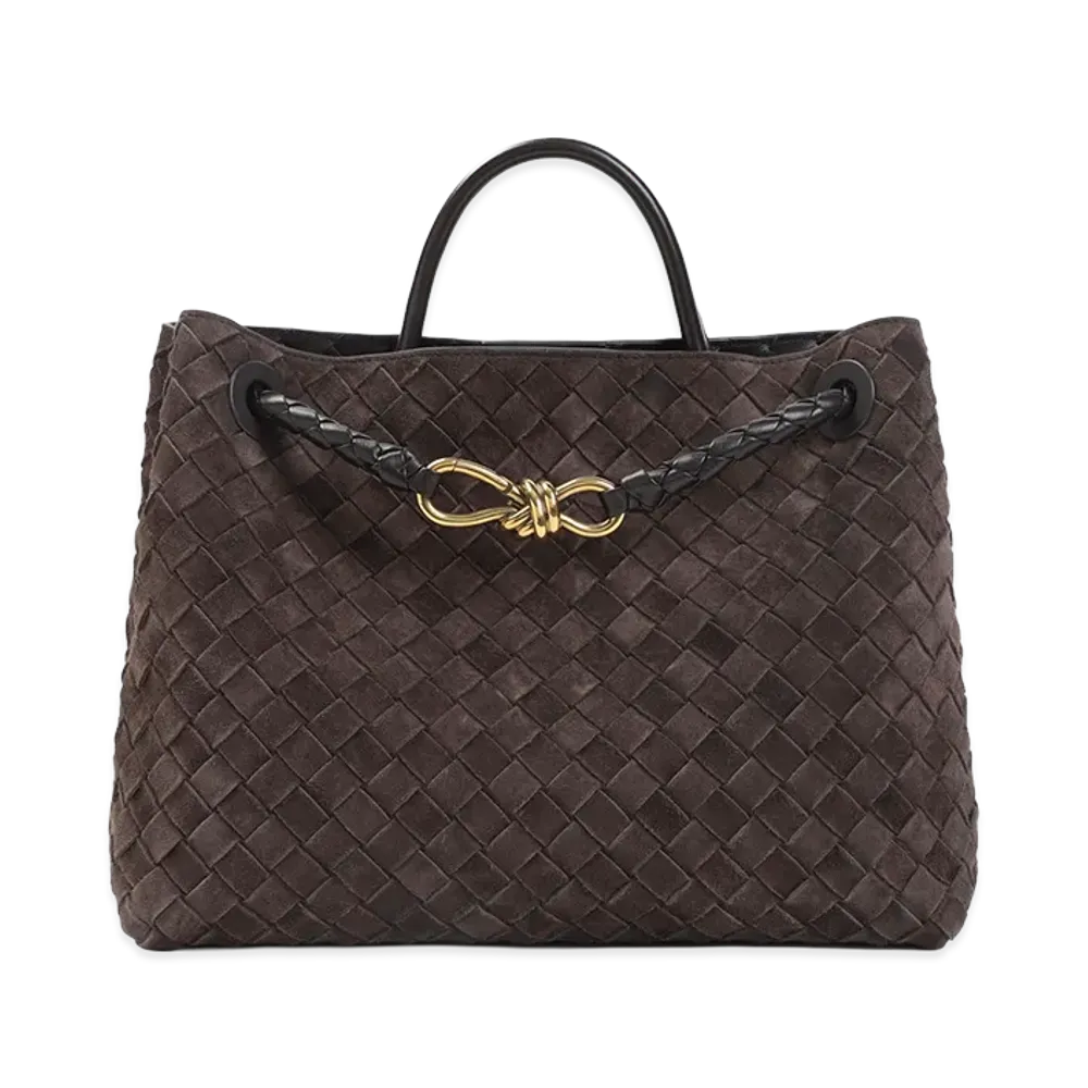 Bottega Veneta Women's Suede Andiamo Medium Handbag "Dark Brown"