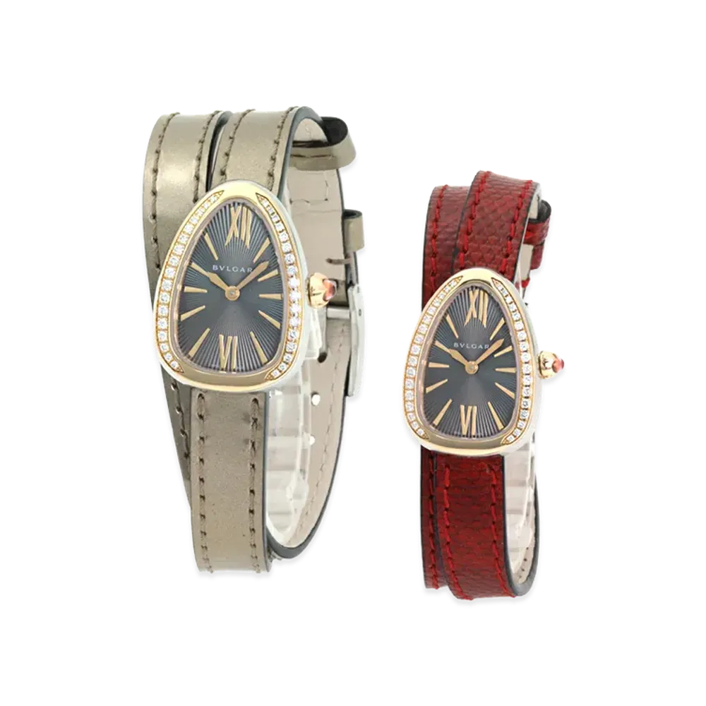 BVLGARI Women's Serpenti Bezel Diamond "Gold/Grey"