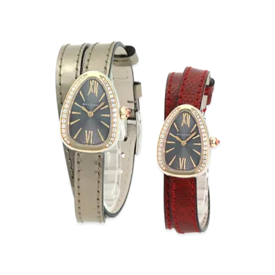 BVLGARI Women's Serpenti Bezel Diamond "Gold/Grey"