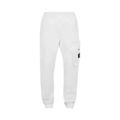 Stone Island 30104 BRUSHED TEXTURED RECYCLED COTTON_REGULAR TAPERED FIT "White"