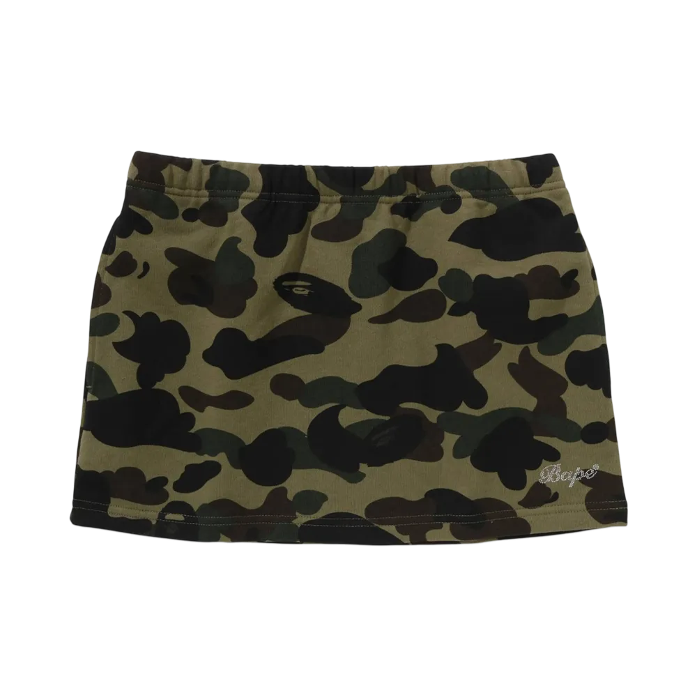 A BATHING APE Bape Ladies 1St Camo Sweat Skirt "Green"