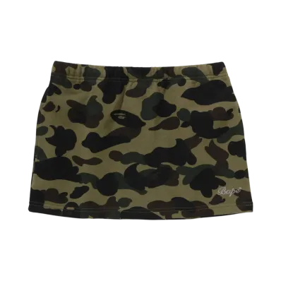 A BATHING APE Bape Ladies 1St Camo Sweat Skirt "Green"