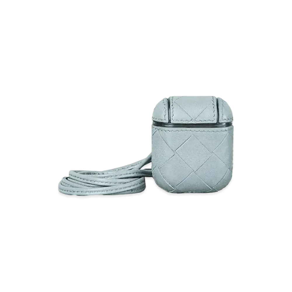 Bottega Veneta Intrecciato Lambskin AirPods Case "Ice Blue"