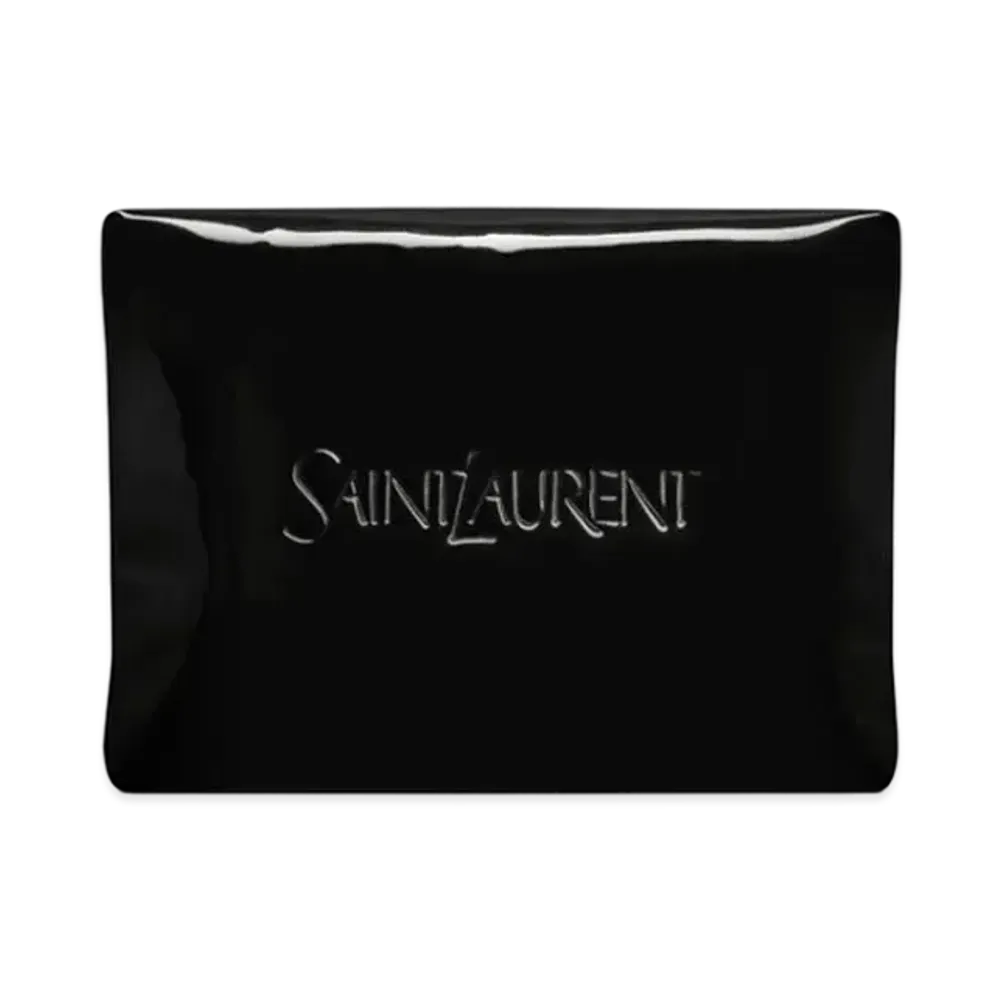 Saint Laurent Large Puffy Pouch in Patent Canvas "Black"