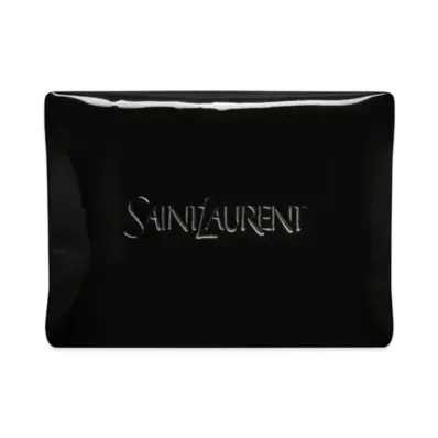 Saint Laurent Large Puffy Pouch in Patent Canvas "Black"