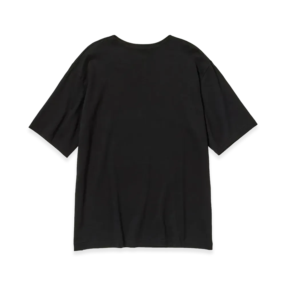 AURALEE Luster Plaiting Boat Neck Tee "Black"
