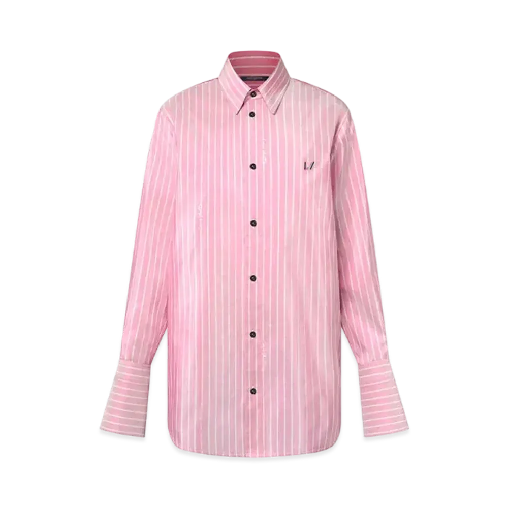 Louis Vuitton Double Stripe Silk Shirt "Pink"