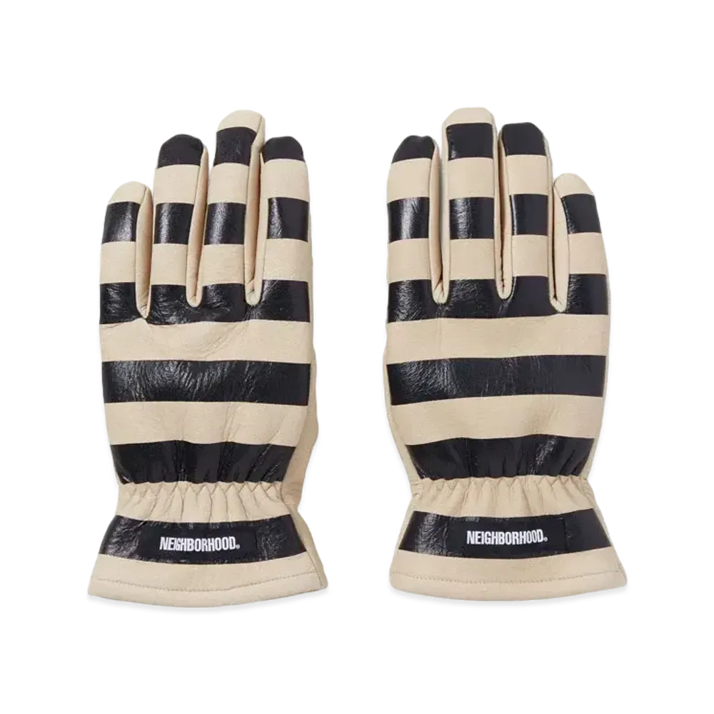 NEIGHBORHOOD Leather Border Glove . DL "Ivory"