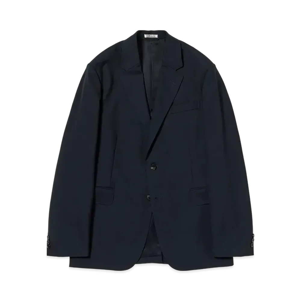 AURALEE Wool Kid Mohair Hop Sack Jacket "Dark Navy"