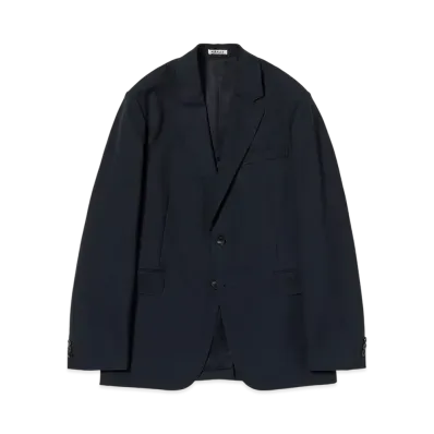 AURALEE Wool Kid Mohair Hop Sack Jacket "Dark Navy"