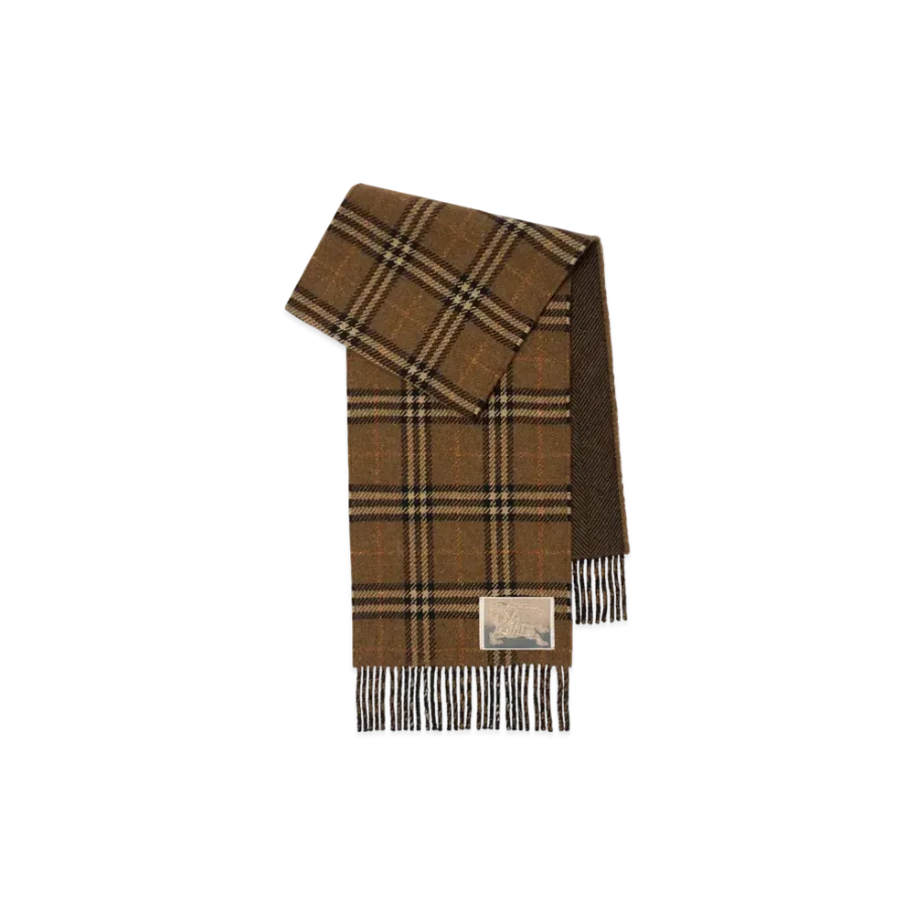 Burberry Reversible Check Cashmere Wool Scarf "Shrew"