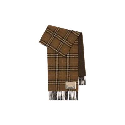 Burberry Reversible Check Cashmere Wool Scarf "Shrew"