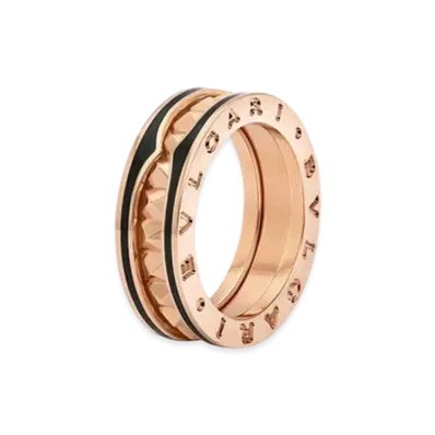 BVLGARI B.Zero1 Ring "Pink Gold/Black"