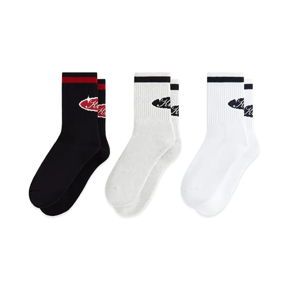 Kith 3-Pack Striped Cotton Mid Crew Socks "Multi"