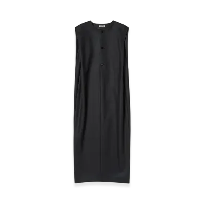 AURALEE Light Melton Sleeveless Dress "Dark Charcoal"