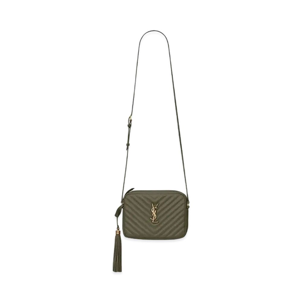 SAINT LAURENT Lou Camera Bag In Quilted Leather "Gray Khaki"