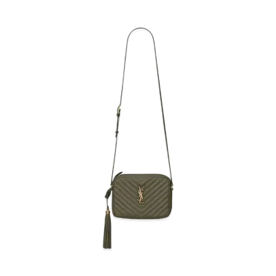 SAINT LAURENT Lou Camera Bag In Quilted Leather "Gray Khaki"