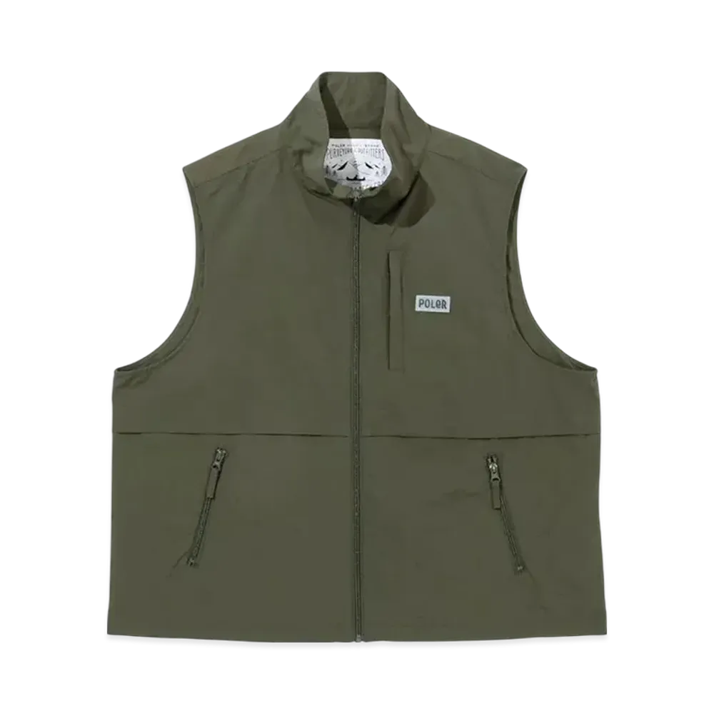 POLeR Sealing Nylon Zip-Up Outer Vest "Olive"