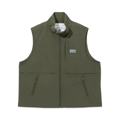 POLeR Sealing Nylon Zip-Up Outer Vest "Olive"