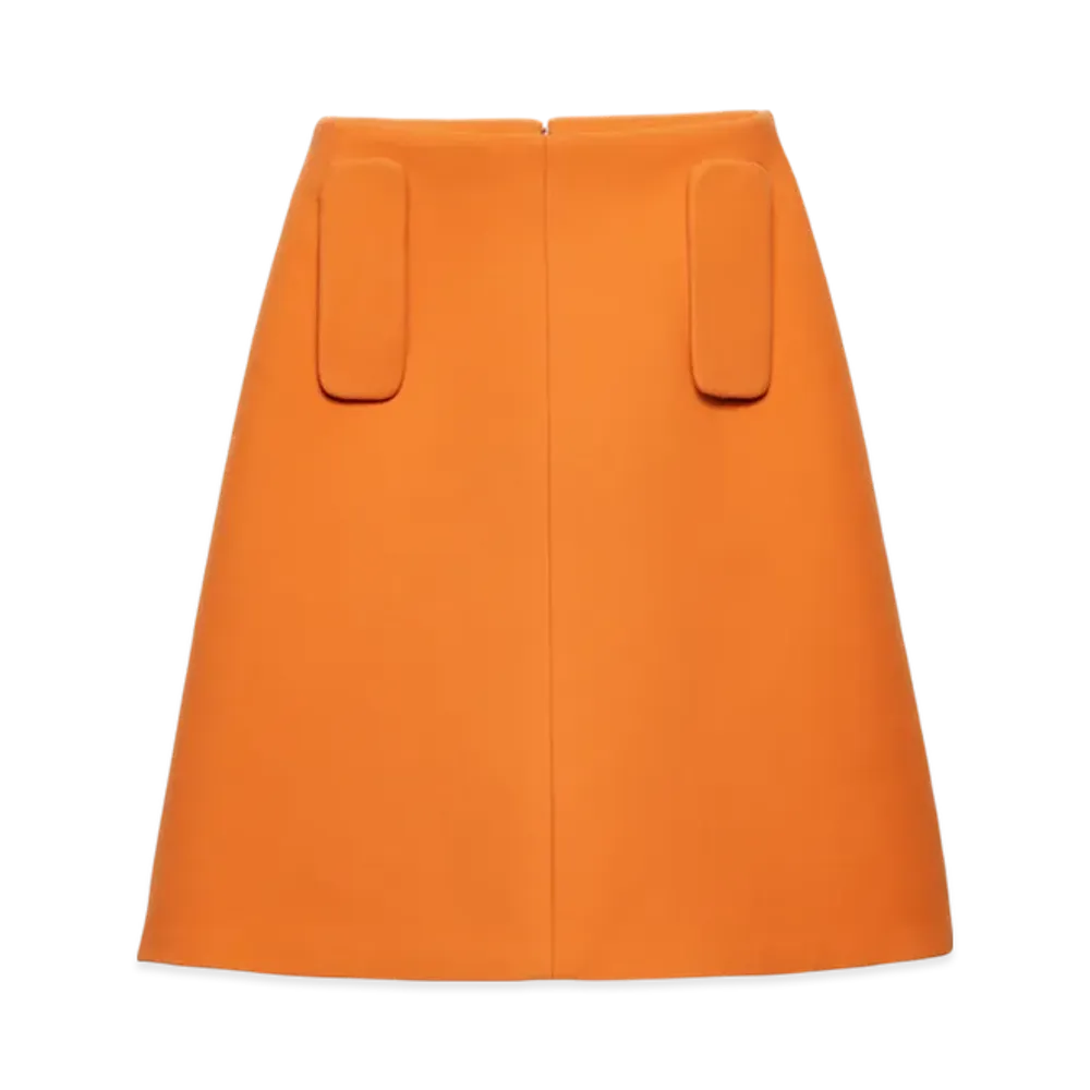 PRADA Women's Tricotine Skirt "Orange"