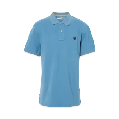 Timberland Men's Short Sleeve Oyster River Chest Logo Polo Shirt "Captains Blue"