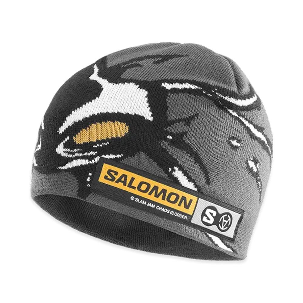SALOMON x SLAM JAM Beanie "Gray/Deep Black/White"