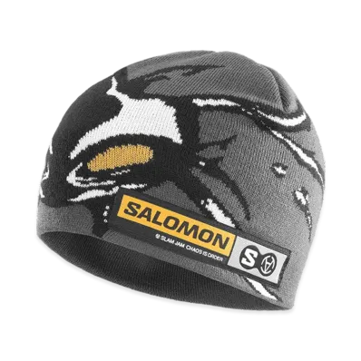 SALOMON x SLAM JAM Beanie "Gray/Deep Black/White"