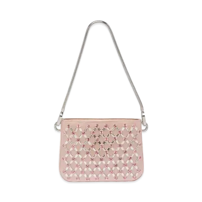 MIU MIU Miu Sachi Decoration Satin Handbag "Pink Beige"