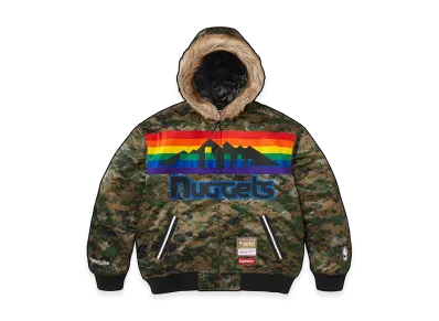 Supreme x Mitchell & Ness Teams Hooded Satin Varsity Jacket "Digi Camo"
