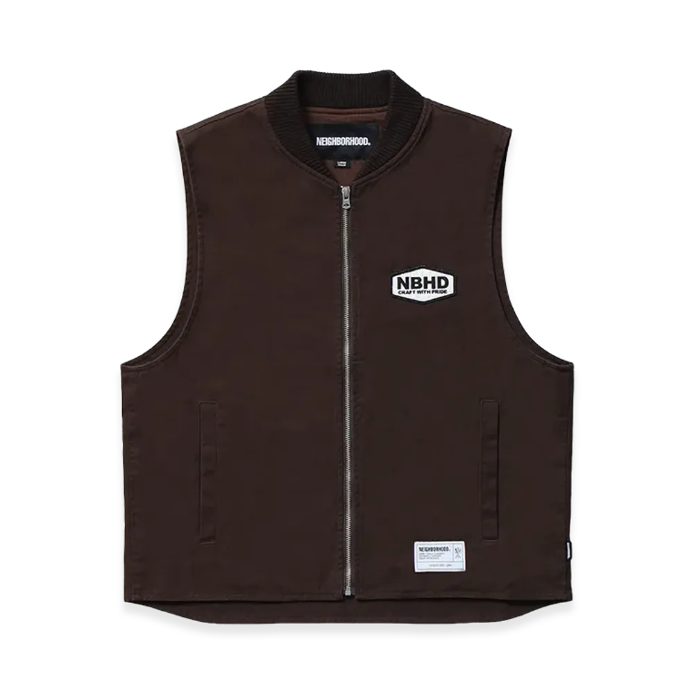 NEIGHBORHOOD Zip Work Vest "Brown"