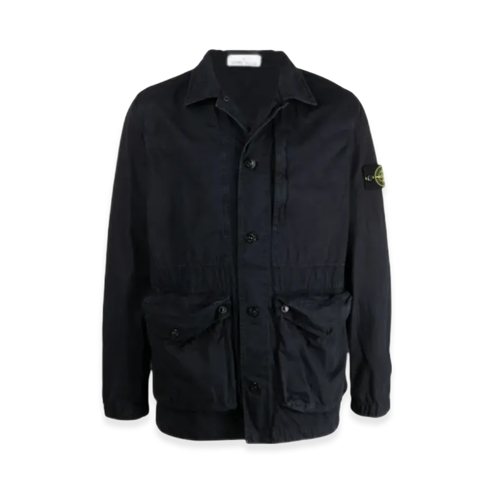 Stone Island 439WN Brushed Cotton Canvas Garment Dyed Old Effect Jacket - 22SS "Navy Blue"