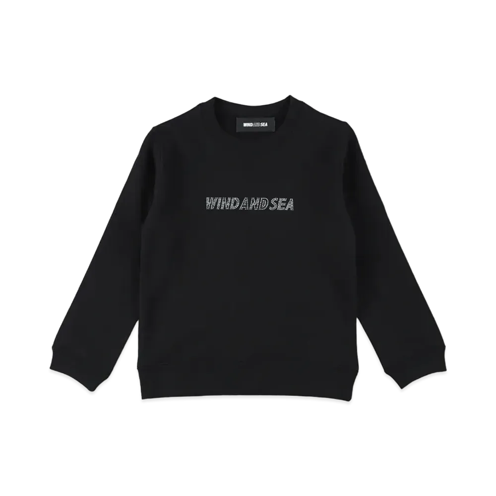 WIND AND SEA Xmas Rhine Stone Kids Crew Neck "Black"