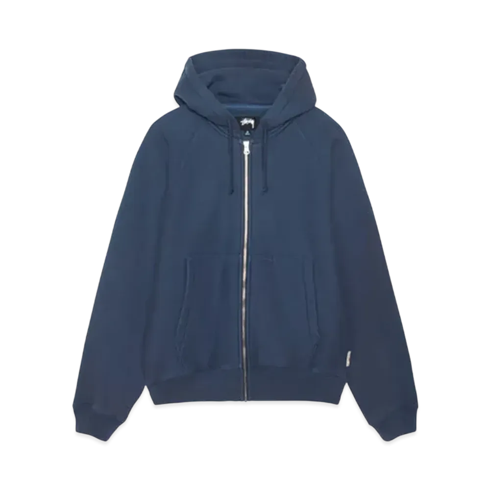 Stussy Fleece Raglan Zip Hoodie "Navy"