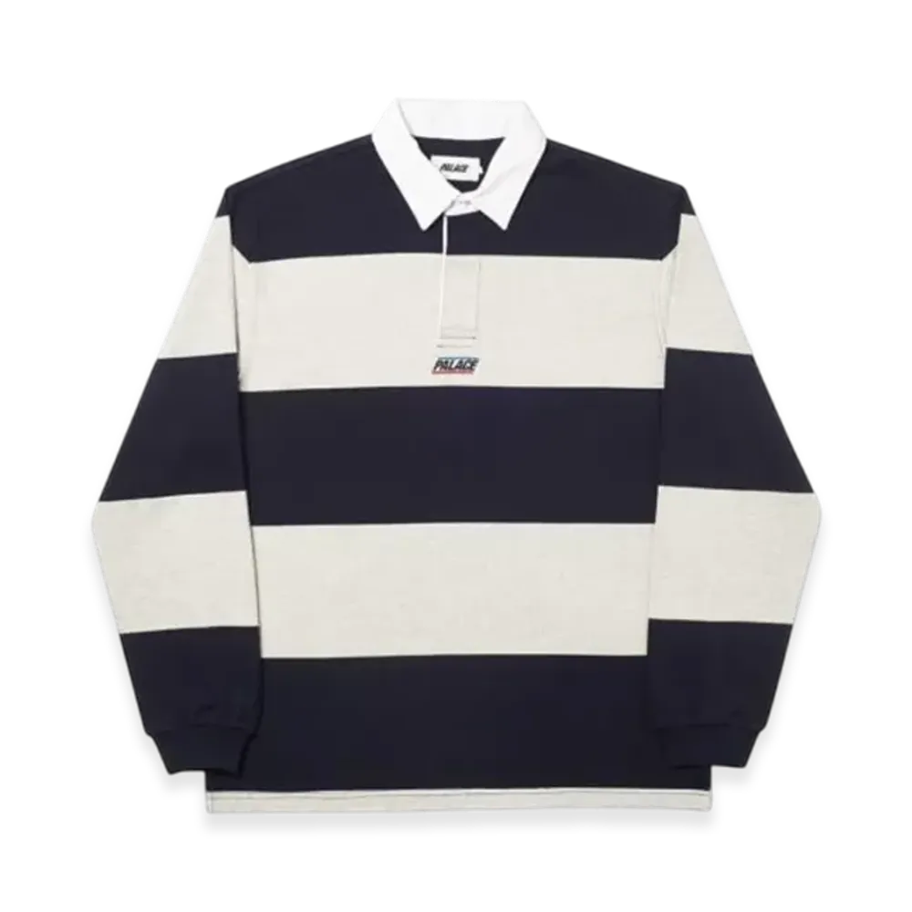 PALACE Striped Rugby "Black Grey"