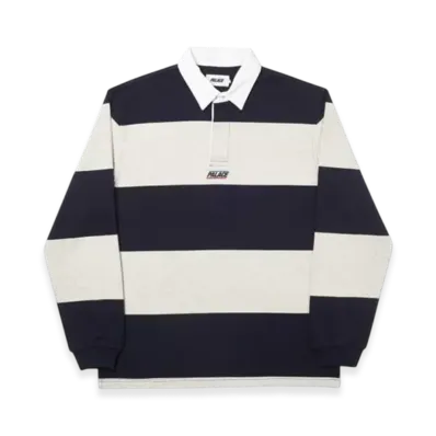 PALACE Striped Rugby "Black Grey"