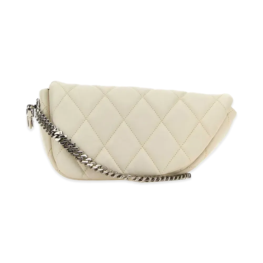 Burberry Women's Leather Shield Lock Shoulder Bag "White"