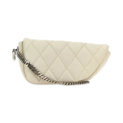 Burberry Women's Leather Shield Lock Shoulder Bag "White"